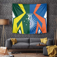 India vs Australia Custom Tapestry Blue vs Gold Cricket Heritage - Wonder Print Shop