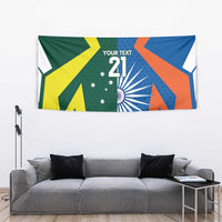 India vs Australia Custom Tapestry Blue vs Gold Cricket Heritage - Wonder Print Shop