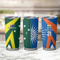 India vs Australia Custom Tumbler Cup Blue vs Gold Cricket Heritage - Wonder Print Shop