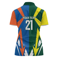 India vs Australia Custom Women Polo Shirt Blue vs Gold Cricket Heritage - Wonder Print Shop