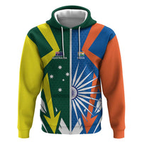India vs Australia Custom Zip Hoodie Blue vs Gold Cricket Heritage - Wonder Print Shop