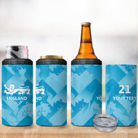 England Cricket Custom 4 in 1 Can Cooler Tumbler Three Lions Inspiration LT9 - Wonder Print Shop