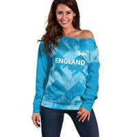 England Cricket Custom Off Shoulder Sweater Three Lions Inspiration - Wonder Print Shop