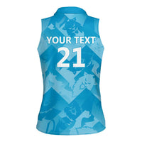 England Cricket Custom Women Sleeveless Polo Shirt Three Lions Inspiration - Wonder Print Shop