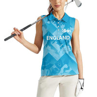 England Cricket Custom Women Sleeveless Polo Shirt Three Lions Inspiration - Wonder Print Shop