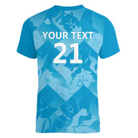 England Cricket Custom Women V-Neck T-Shirt Three Lions Inspiration - Wonder Print Shop