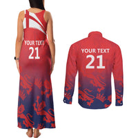 England Cricket Custom Couples Matching Tank Maxi Dress and Long Sleeve Button Shirt Three Lions With Flag LT9 - Wonder Print Shop