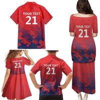 England Cricket Custom Family Matching Puletasi and Hawaiian Shirt Three Lions With Flag - Wonder Print Shop
