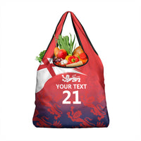 England Cricket Custom Grocery Bag Three Lions With Flag