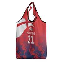 England Cricket Custom Grocery Bag Three Lions With Flag
