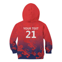England Cricket Custom Kid Hoodie Three Lions With Flag - Wonder Print Shop