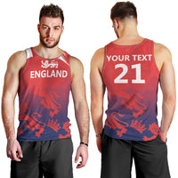 England Cricket Custom Men Tank Top Three Lions With Flag - Wonder Print Shop