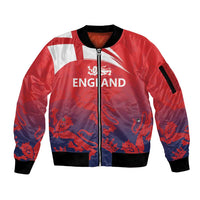 England Cricket Custom Sleeve Zip Bomber Jacket Three Lions With Flag - Wonder Print Shop