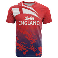 England Cricket Custom T Shirt Three Lions With Flag - Wonder Print Shop