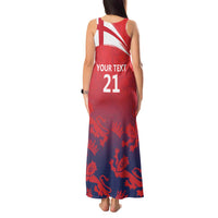 England Cricket Custom Tank Maxi Dress Three Lions With Flag - Wonder Print Shop