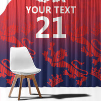England Cricket Custom Window Curtain Three Lions With Flag - Wonder Print Shop