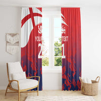 England Cricket Custom Window Curtain Three Lions With Flag - Wonder Print Shop