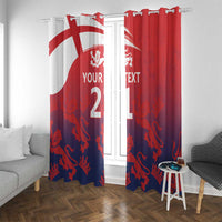 England Cricket Custom Window Curtain Three Lions With Flag - Wonder Print Shop