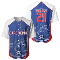 World Football 2026 Cape Verde Custom Baseball Jersey Tubaroes Azuis Blue Shark LT9