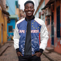 World Football 2026 Cape Verde Custom Bomber Jacket Tubaroes Azuis Blue Shark - Wonder Print Shop
