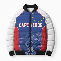 World Football 2026 Cape Verde Custom Bomber Puffer Jacket Tubaroes Azuis Blue Shark - Wonder Print Shop