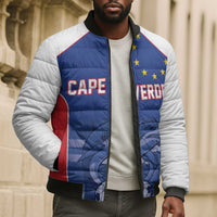 World Football 2026 Cape Verde Custom Bomber Puffer Jacket Tubaroes Azuis Blue Shark - Wonder Print Shop