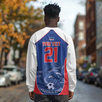 World Football 2026 Cape Verde Custom Long Sleeve Shirt Tubaroes Azuis Blue Shark - Wonder Print Shop