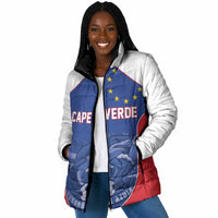 World Football 2026 Cape Verde Custom Padded Jacket Tubaroes Azuis Blue Shark - Wonder Print Shop