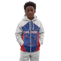World Football 2026 Cape Verde Custom Kid Hoodie Tubaroes Azuis Verde Simple Map - Wonder Print Shop