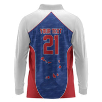World Football 2026 Cape Verde Custom Long Sleeve Polo Shirt Tubaroes Azuis Verde Simple Map - Wonder Print Shop