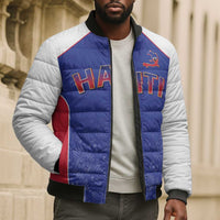 World Football 2026 Afro-Haiti Custom Bomber Puffer Jacket Together For Ayiti Blue Style - Wonder Print Shop