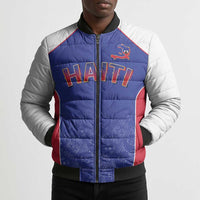 World Football 2026 Afro-Haiti Custom Bomber Puffer Jacket Together For Ayiti Blue Style - Wonder Print Shop