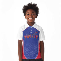 World Football 2026 Afro-Haiti Custom Kid Polo Shirt Together For Ayiti Blue Style LT9