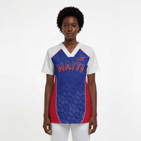 World Football 2026 Afro-Haiti Custom Scrub Top Together For Ayiti Blue Style - Wonder Print Shop