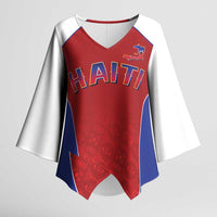 World Football 2026 Afro-Haiti Custom Kimono Sleeve Blouse Together For Ayiti Red Style - Wonder Print Shop
