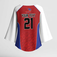World Football 2026 Afro-Haiti Custom Kimono Sleeve Blouse Together For Ayiti Red Style - Wonder Print Shop