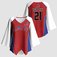 World Football 2026 Afro-Haiti Custom Kimono Sleeve Blouse Together For Ayiti Red Style - Wonder Print Shop