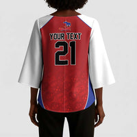 World Football 2026 Afro-Haiti Custom Kimono Sleeve Blouse Together For Ayiti Red Style - Wonder Print Shop