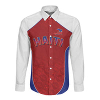 World Football 2026 Afro-Haiti Custom Long Sleeve Button Shirt Together For Ayiti Red Style - Wonder Print Shop