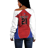 World Football 2026 Afro-Haiti Custom Off Shoulder Sweater Together For Ayiti Red Style - Wonder Print Shop