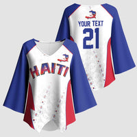 World Football 2026 Afro-Haiti Custom Kimono Sleeve Blouse Together For Ayiti White Style - Wonder Print Shop