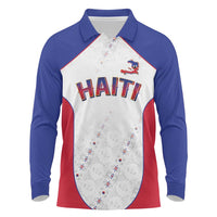 World Football 2026 Afro-Haiti Custom Long Sleeve Polo Shirt Together For Ayiti White Style - Wonder Print Shop