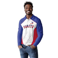 World Football 2026 Afro-Haiti Custom Long Sleeve Polo Shirt Together For Ayiti White Style - Wonder Print Shop