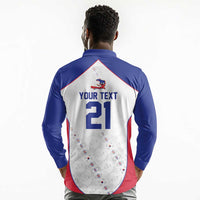 World Football 2026 Afro-Haiti Custom Long Sleeve Polo Shirt Together For Ayiti White Style - Wonder Print Shop