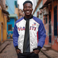 World Football 2026 Afro-Haiti Custom Sleeve Zip Bomber Jacket Together For Ayiti White Style - Wonder Print Shop