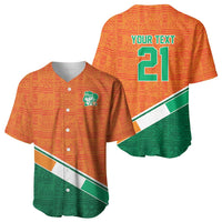 World Football 2026 Ivory Coast Custom Baseball Jersey African Adinkra Pattern LT9