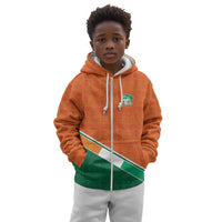 World Football 2026 Ivory Coast Custom Kid Hoodie African Adinkra Pattern - Wonder Print Shop