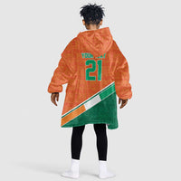 World Football 2026 Ivory Coast Custom Kid Wearable Blanket Hoodie African Adinkra Pattern - Wonder Print Shop