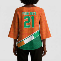 World Football 2026 Ivory Coast Custom Kimono Sleeve Blouse African Adinkra Pattern - Wonder Print Shop