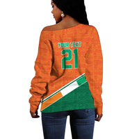 World Football 2026 Ivory Coast Custom Off Shoulder Sweater African Adinkra Pattern - Wonder Print Shop